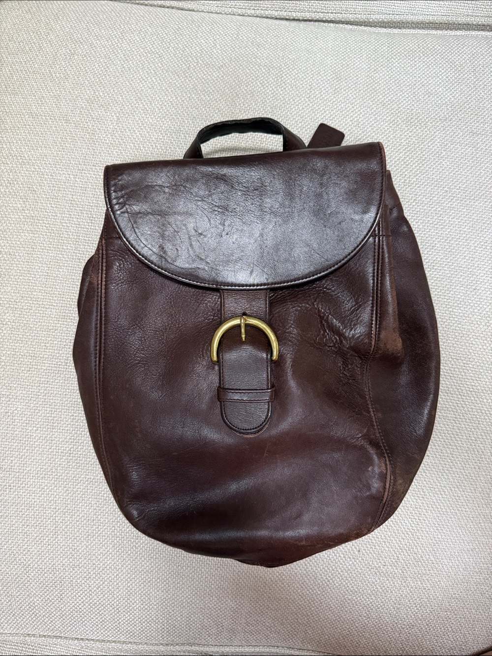 Vintage Coach Back Sac Dark Brown Leather w/ Original Hangtag
